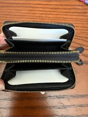 Coach double zip coin purse-black